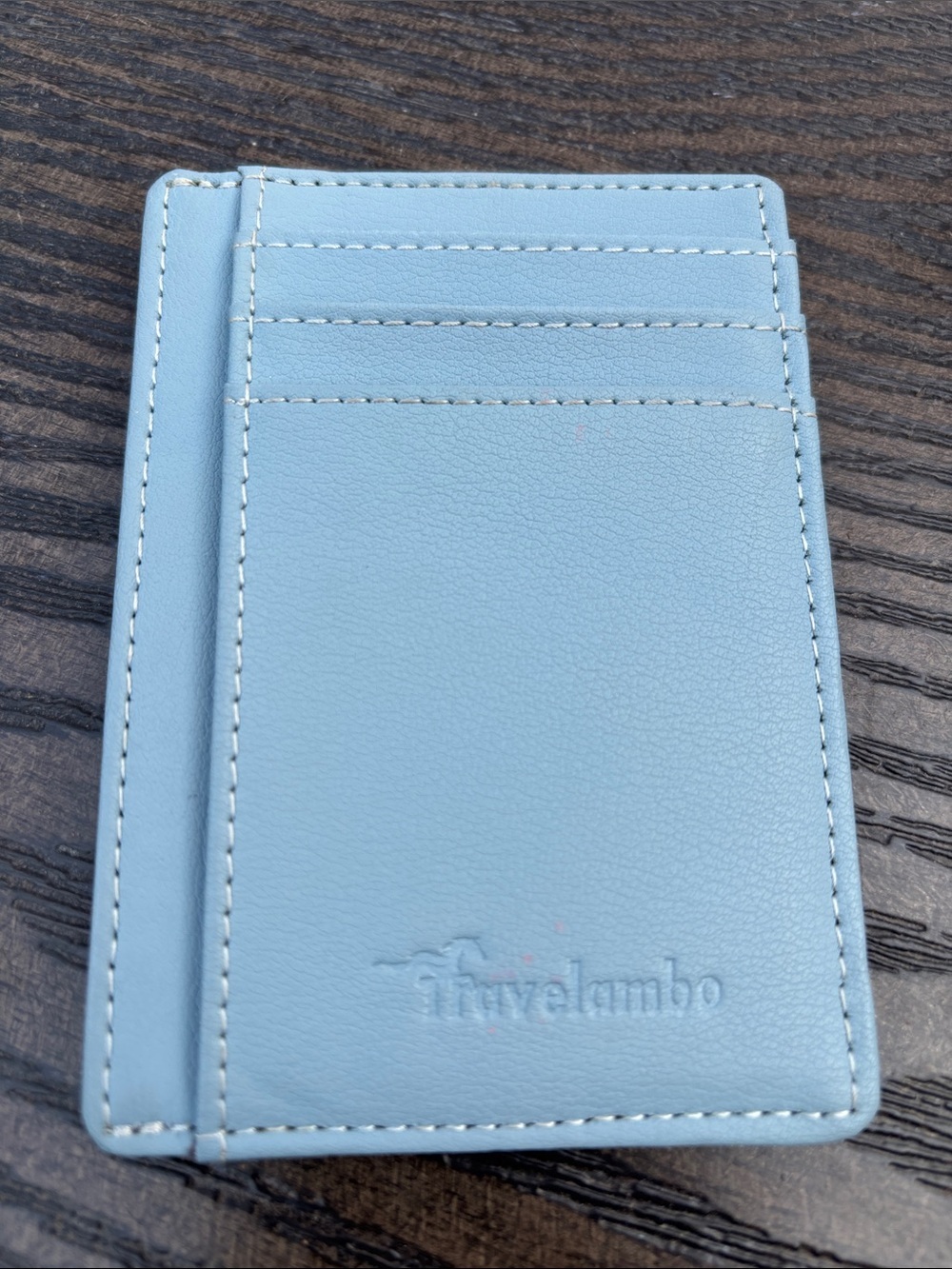 Travelambo Light Blue Slim Card Holder Wallet RFID blocking